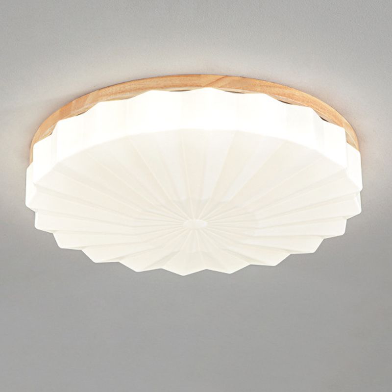 Japanese Style Wooden Ceiling Light Circle Shape Ceiling Lamp for Living Room