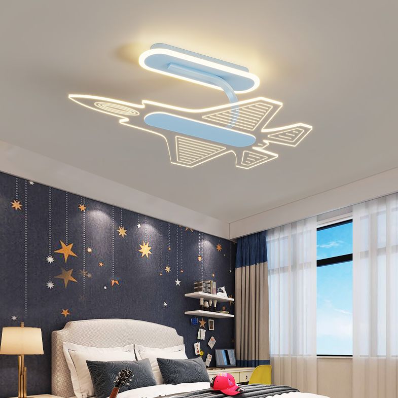 Avión acrílico led techo led caricatura LED semi flush luminosas para habitación infantil