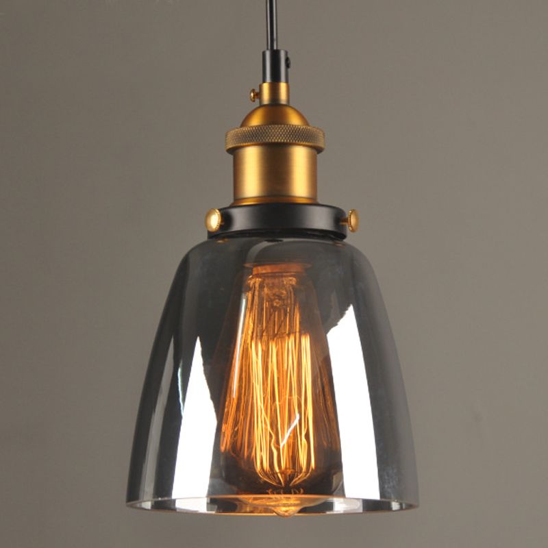 Classic Industrial Style Pendant Light Glass 1 Light Pendant Light Kit