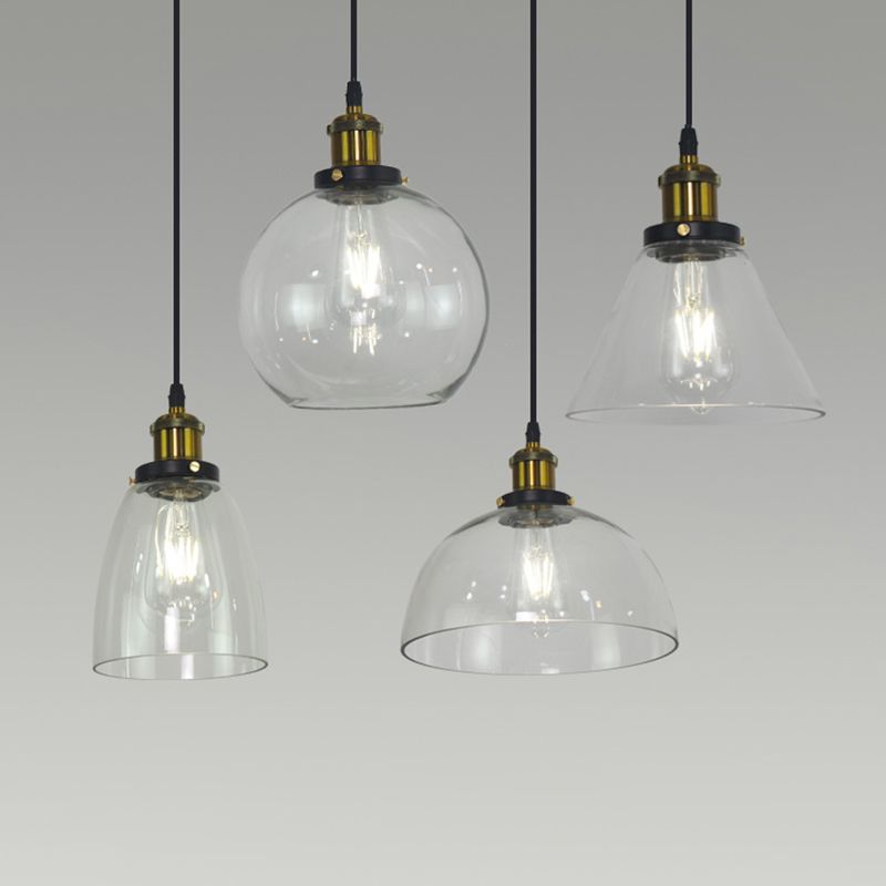 1 Light Ceiling Light Retro Industrial Style Glass Ceiling Fixture for Restaurant