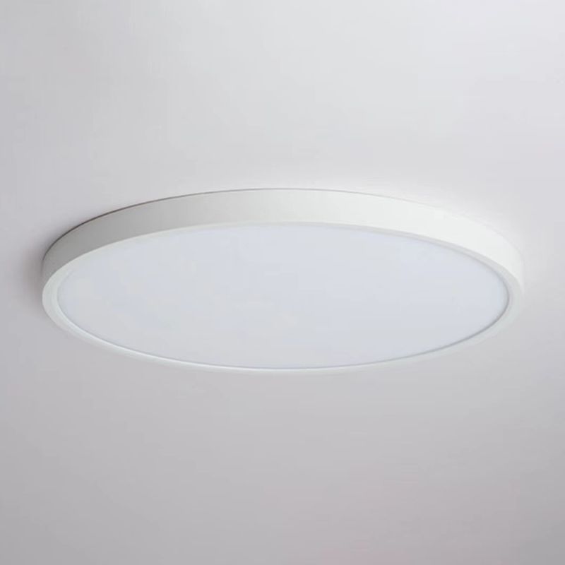 Modern Circular Flush Ceiling Light Metal Flush Mount Lighting in White