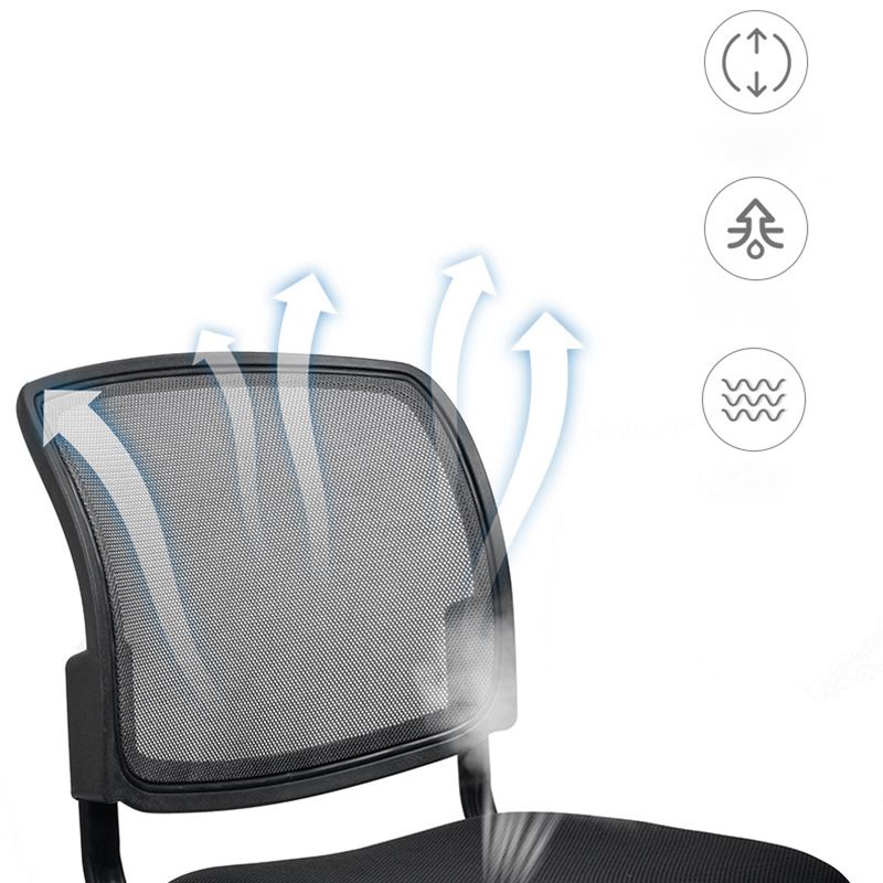 Contemporary Ergonomic Armless Chair Mid-Back Adjustable Desk Chair