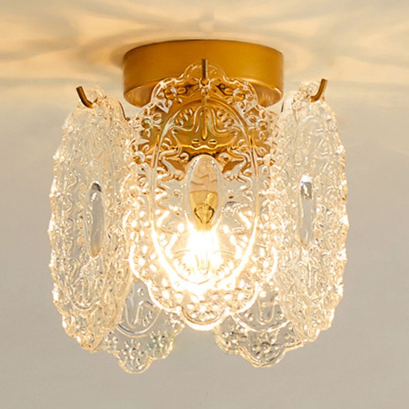 1-Light Flush Mount Modern Crystal Flush Mount Ceiling Light