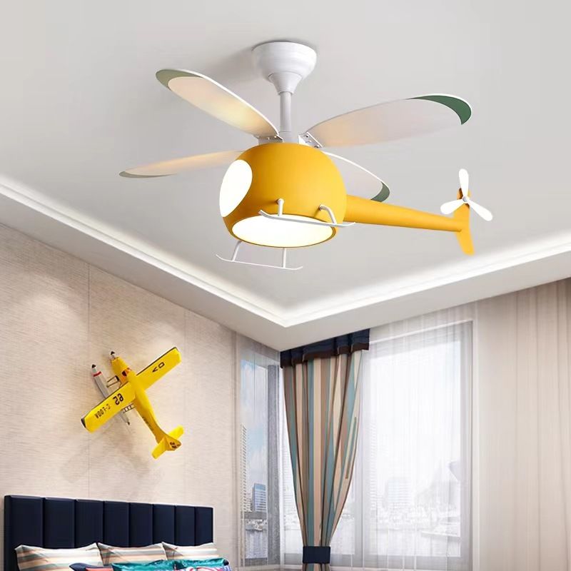 Multi Light Ceiling Fan Lighting Modern Style Metal Ceiling Fan Lighting for Bedroom