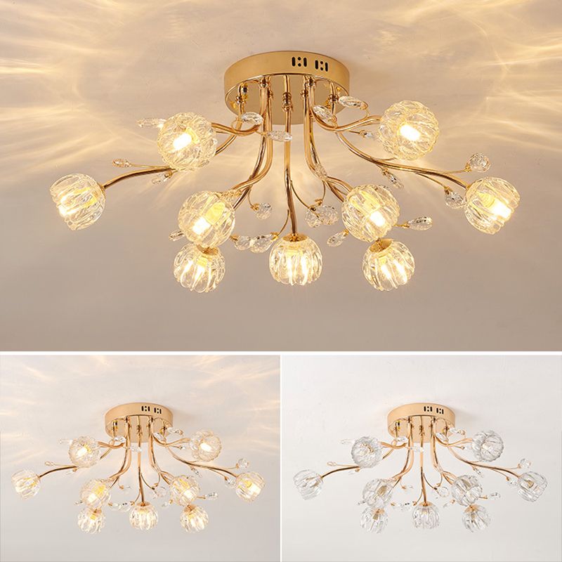 Modern Spherical Ceiling Flush Mount Lights Glass Ceiling Light