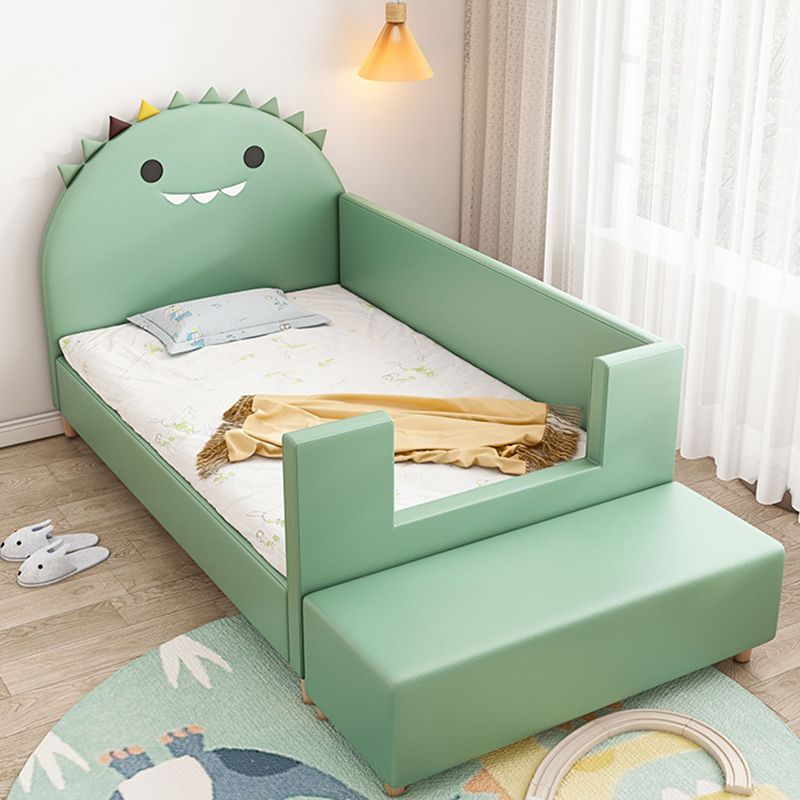 Modern Nursery Bed with Guardrail Wood Upholstered with Storage Baby Crib