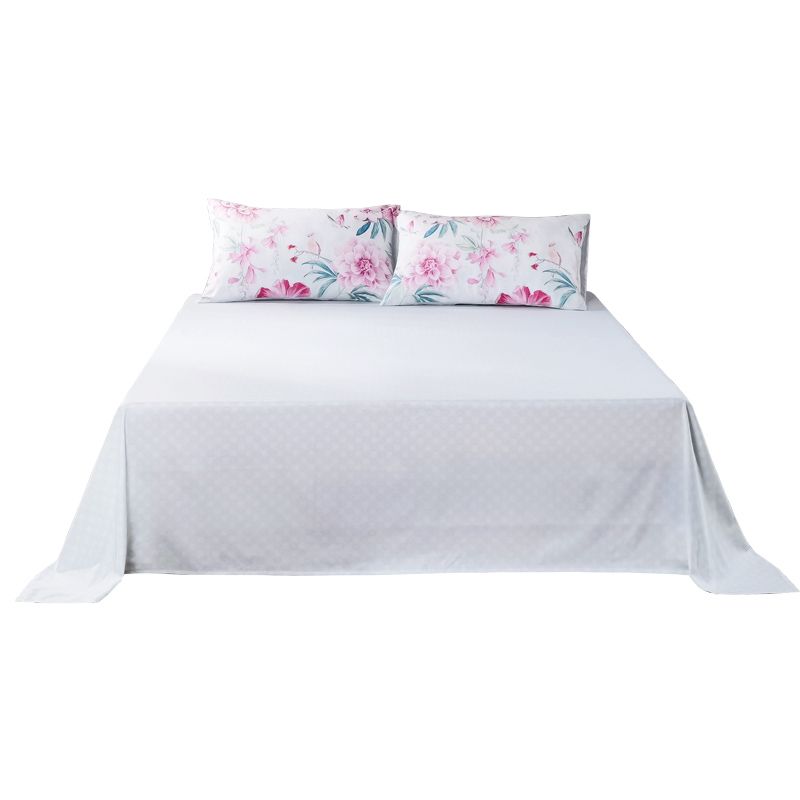 Solid Bed Sheet Set Cotton White Basic Fitted Sheet for Bedroom