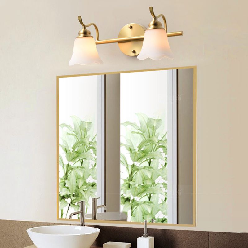 Glass Vanity Lighting Minimalist Metal Wall Mounted Light for Bathroom