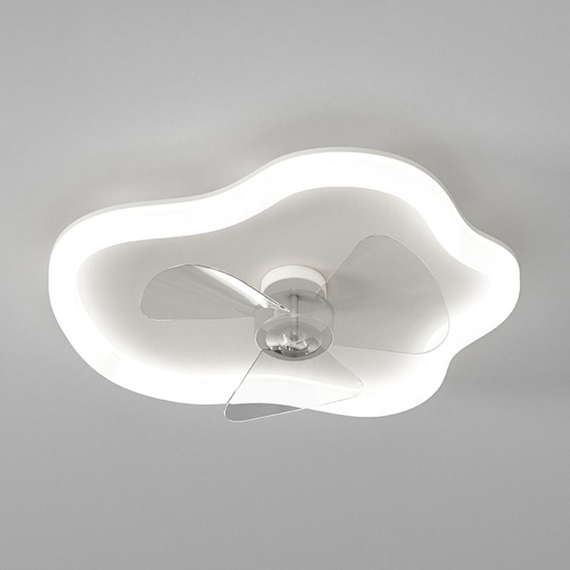 Cloud Shape 1 - Light Fan Mounted Fixture White Iron and Acrylic Ceiling Fan