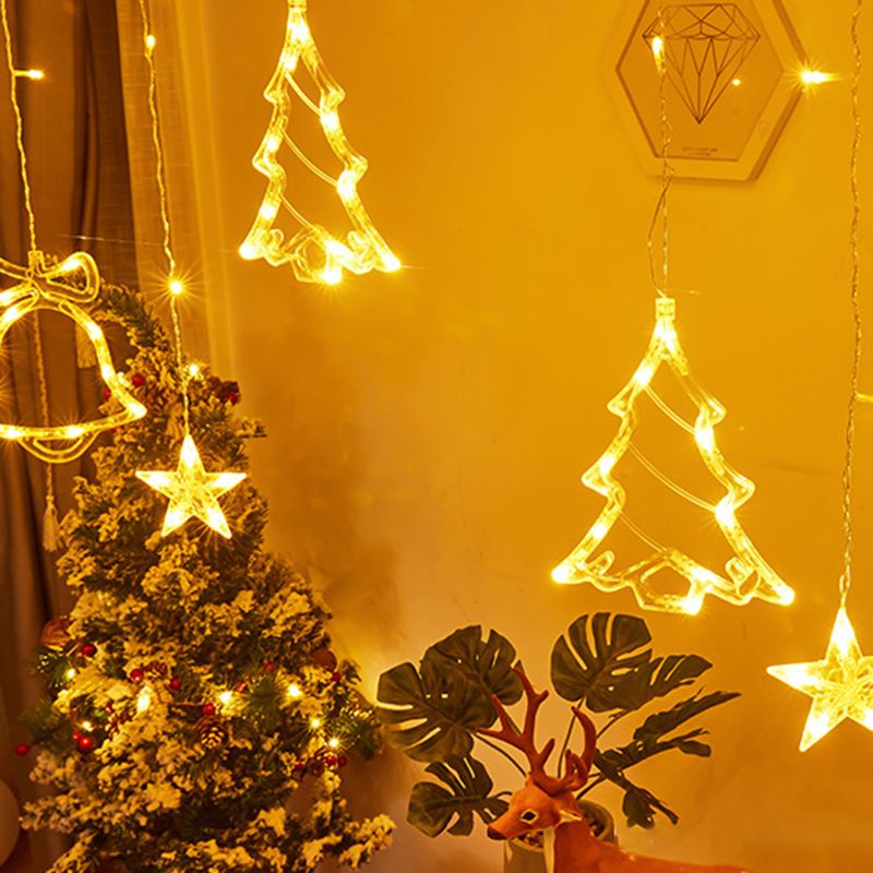 Modern Creative Rope Light Bells Copper Wire Curtain Light for Christmas Decorate