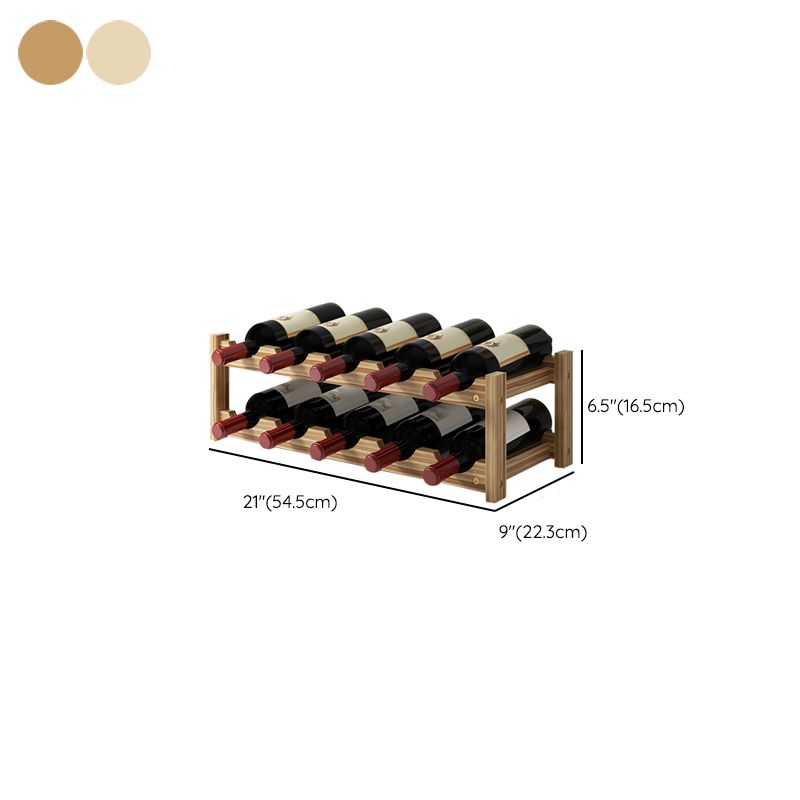 Modern Countertop Wine Bottle Holder Pine Bottle Wine Rack with Shelf