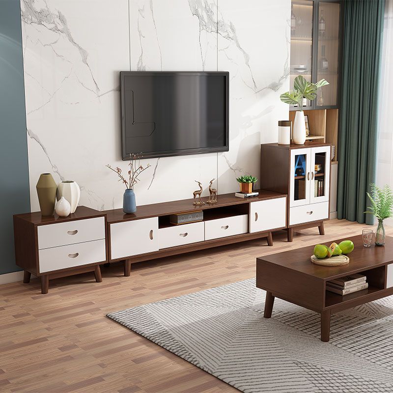 Wooden TV Media Console Scandinavian Media Console with Drawers