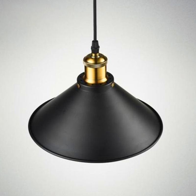 Vintage Industrial Style Mini Hanging Light Black Saucer Shade Metal Suspended Light for Bedroom Kitchen