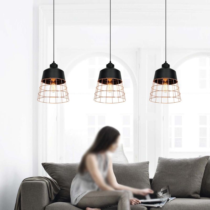 Geometric Shaped Metal Hanging Light Nordic Style Restaurant Pendant Light Fixture