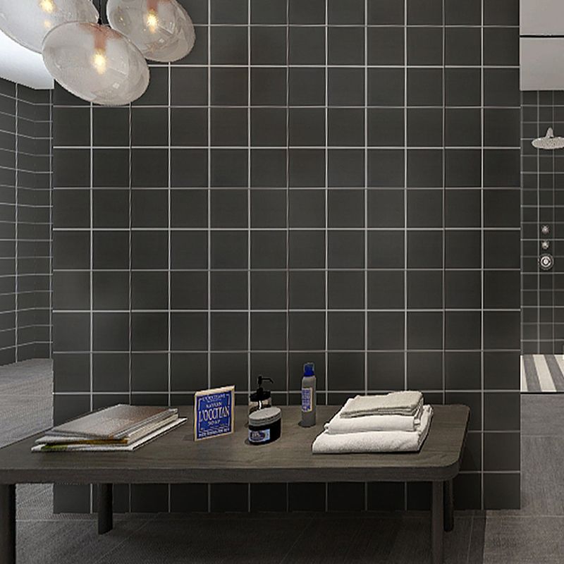 Rectangular Ceramic Matte Singular Tile Plaid Pattern Bathroom Floor