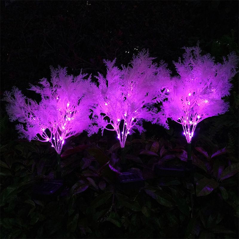 Rime Shaped Backyard Solar Ground Lighting Plastic Contemporary LED Landscape Light, Pink