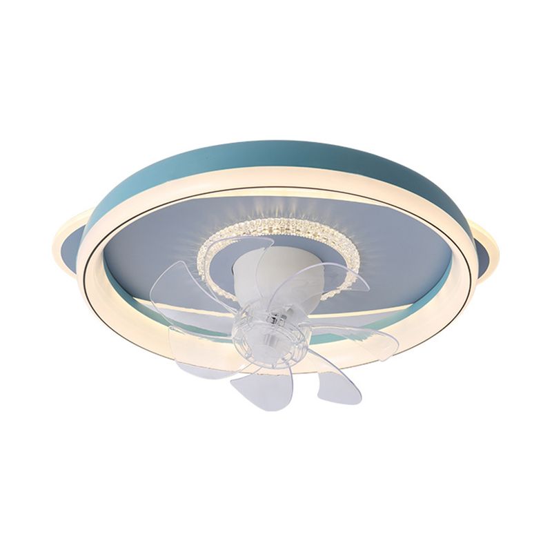 7-Blade LED Ceiling Fan Modernism Metallic Fan with Light for Room