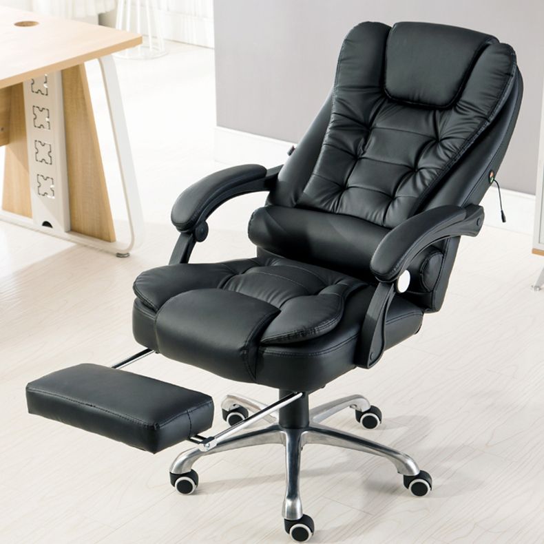 Contemporary Recliner Chair with Tufted Back and Arms and Swivel Base