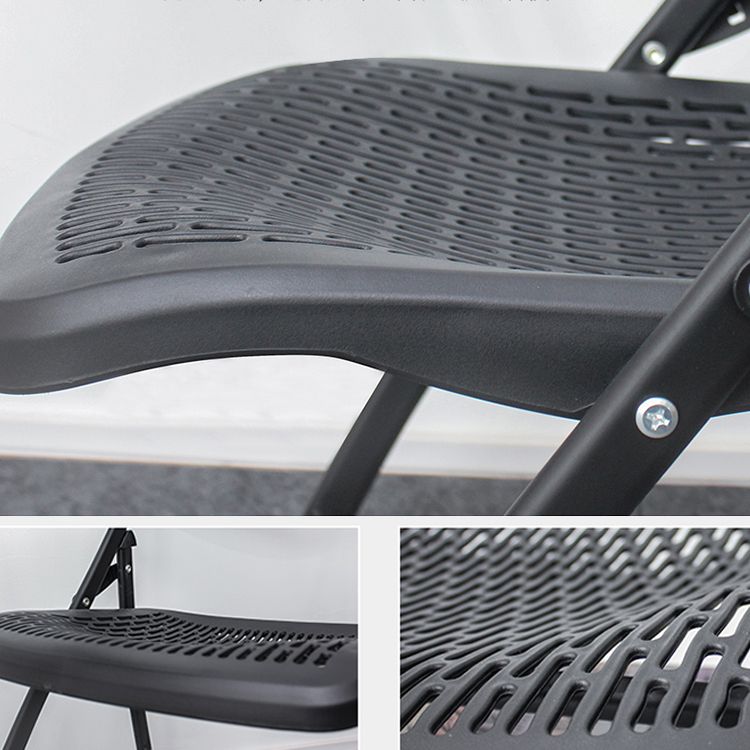 Armless Mid-Back Conference Chair Breathable Plastic Back and Seat Office Chair