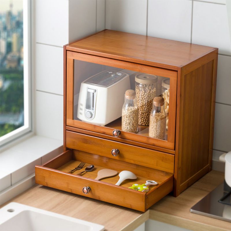 Contemporary Sideboard Cabinet Bamboo Sideboard with Drawers for Dining Room