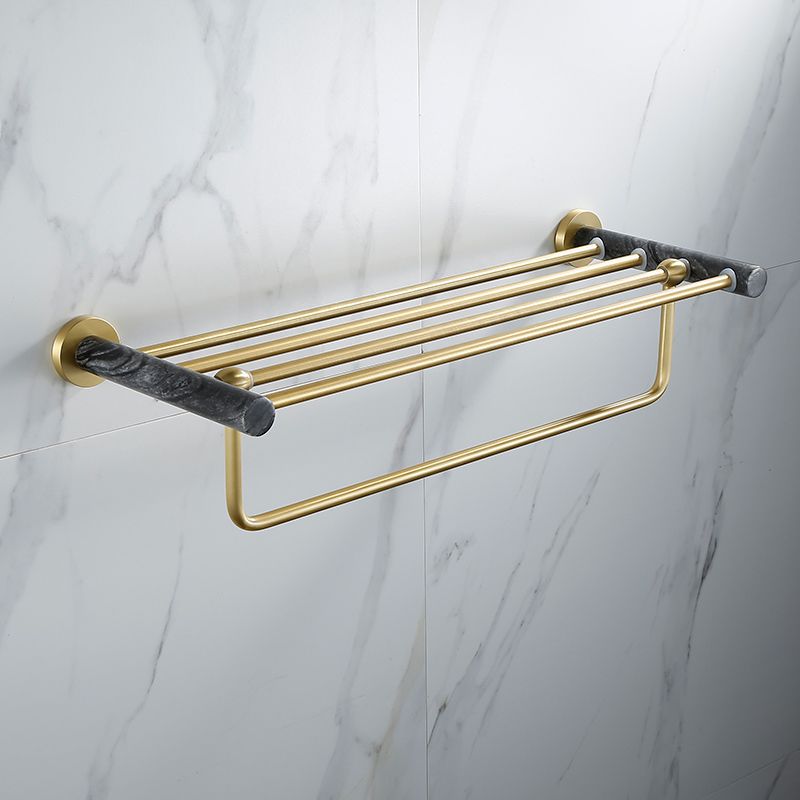 Contemporary Golden Bath Hardware Set Brass& Marble Bathroom Accessory Kit