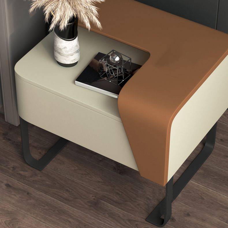 Open Storage Accent Table Nightstand Wooden Night Table for Bedroom