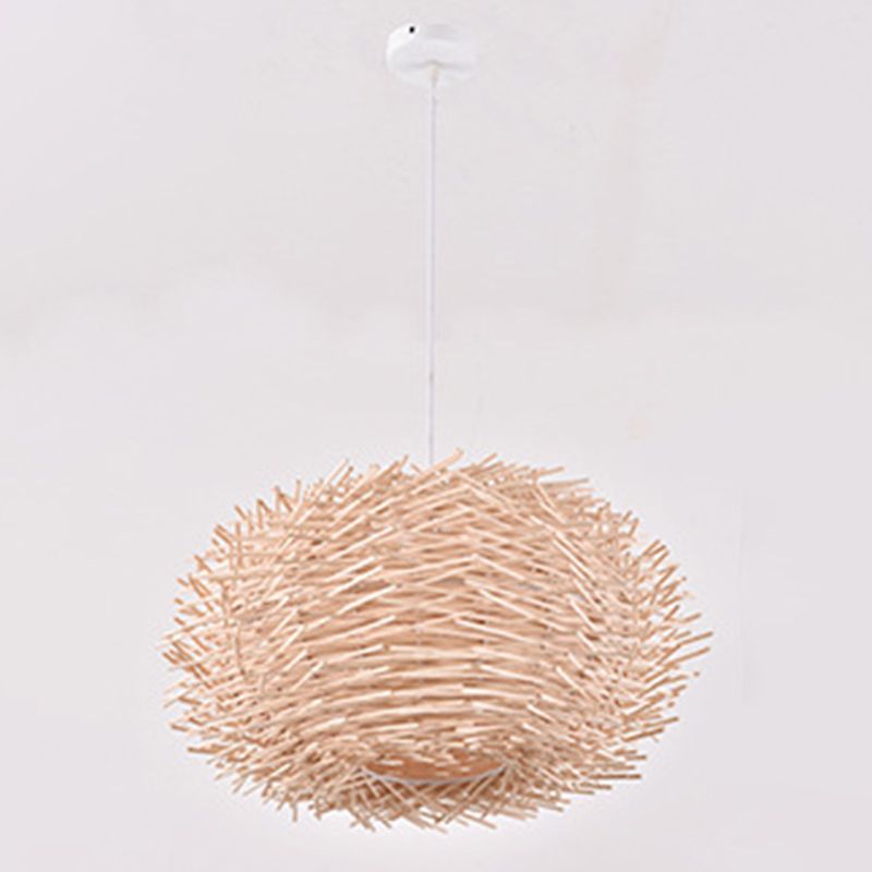 Bird's Nest Creative Creative Hanging Light Style Asian Stile Simplicità Bamboo Se in terapia con un filo sospeso da 39,3 "