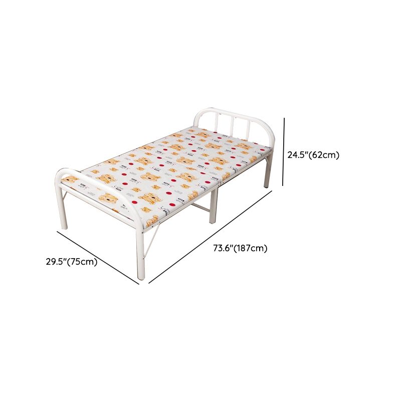 Scandinavian Standard Bed Metal Slat Headboard Kids Bed in White