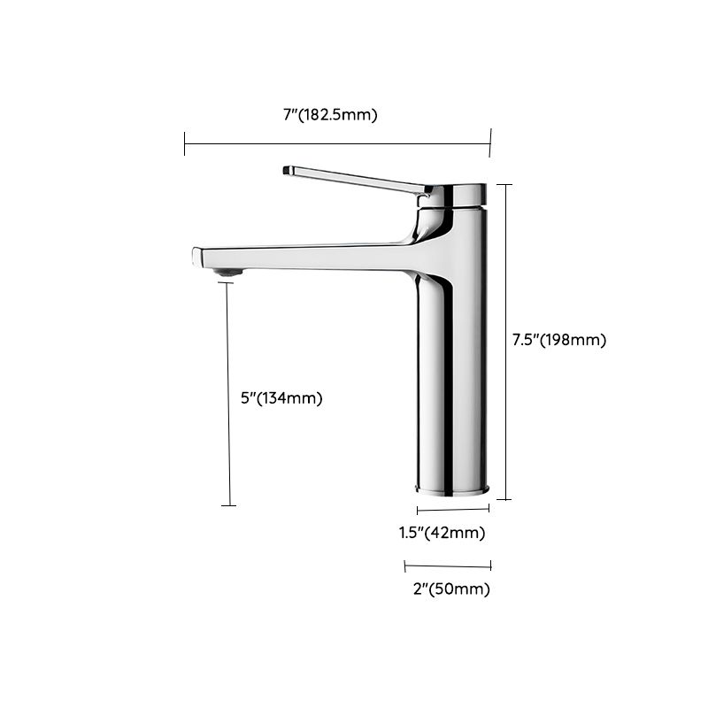 Contemporary Vessel Sink Faucet Lever Handle Low Arc Bathroom Vessel Faucet