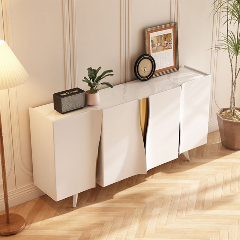 Nordic Style Solid Wood Drawers Sideboard Cabinet in White for Home Use