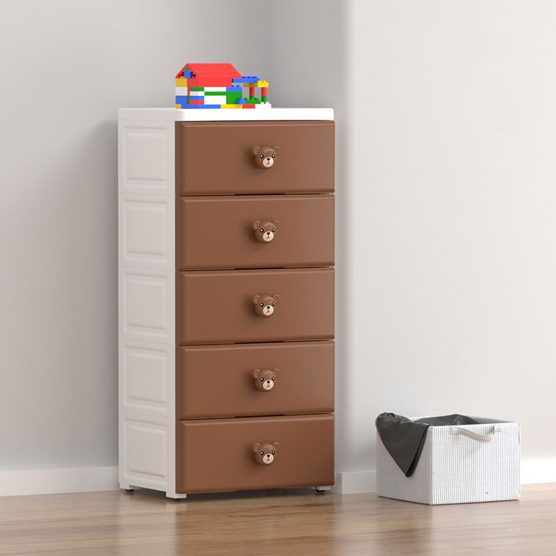 Contemporary Plastic Kids Nightstand Vertical Nursery Dresser for Room