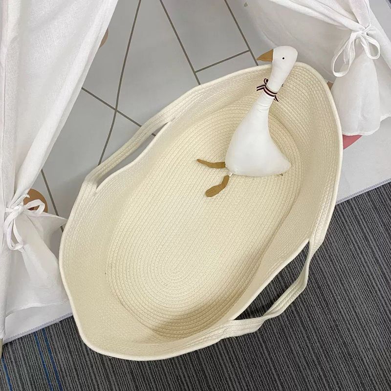 Portable Moses Basket Oval White Rattan Moses Basket for Newborn