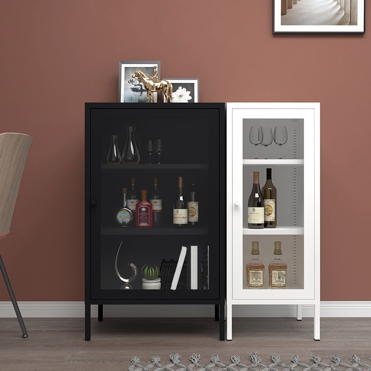 Door Steel Sideboard Modern Server Cabinet with Storage for Dining Room