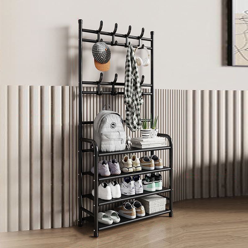 Modern Style Metallic Coat Rack Free Standing Multi-layer Shelve Design Coat Rack