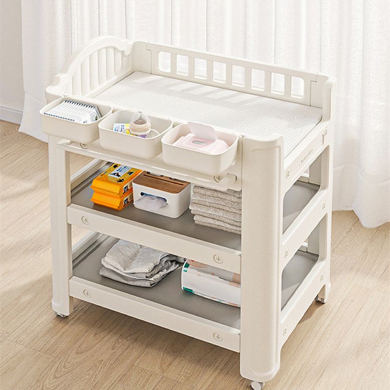 Modern Arch Top Changing Table Plastic Baby Changing Table with Safety Rail