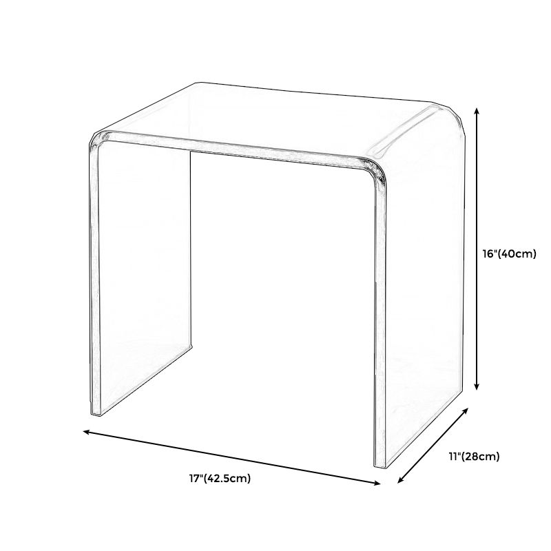 Acrylic Living Room Side Table Modern Rectangular Sled End Table