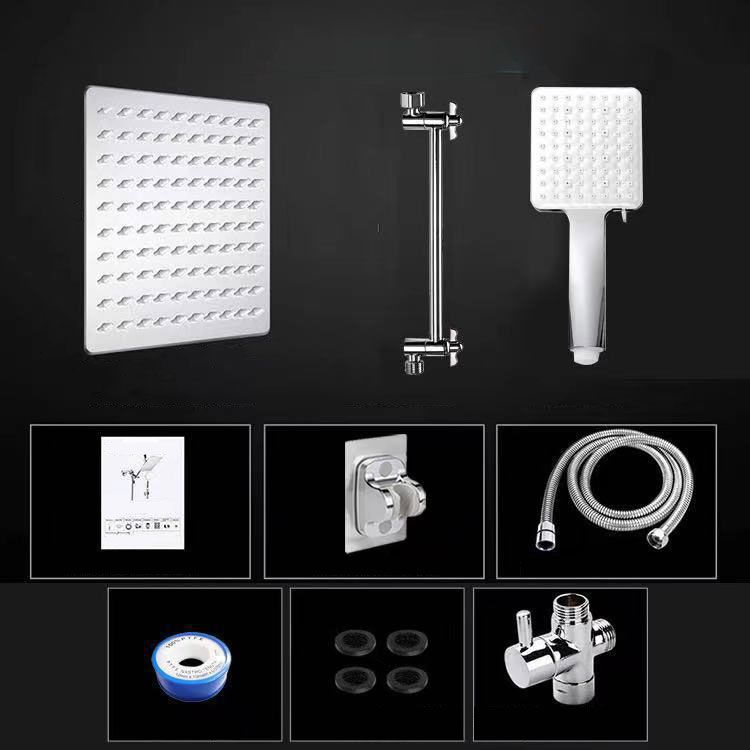 Contemporary Pull Down Dual Shower Head Square High Arch Shower Head Combo in Chrome