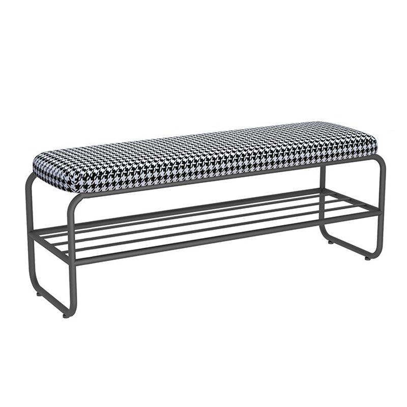 Glam Metal Seating Bench 17.7" H Cushioned Entryway Bench with Legs