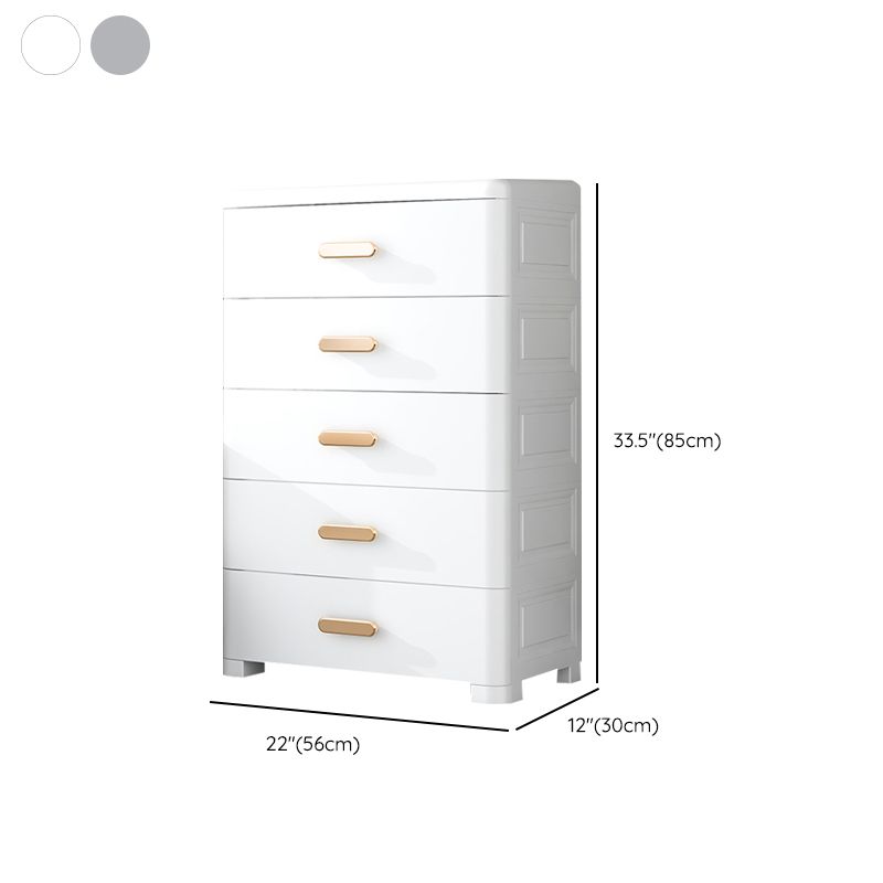 Nordic Style Kids Vertical Dresser White Plastic Dresser for Kids