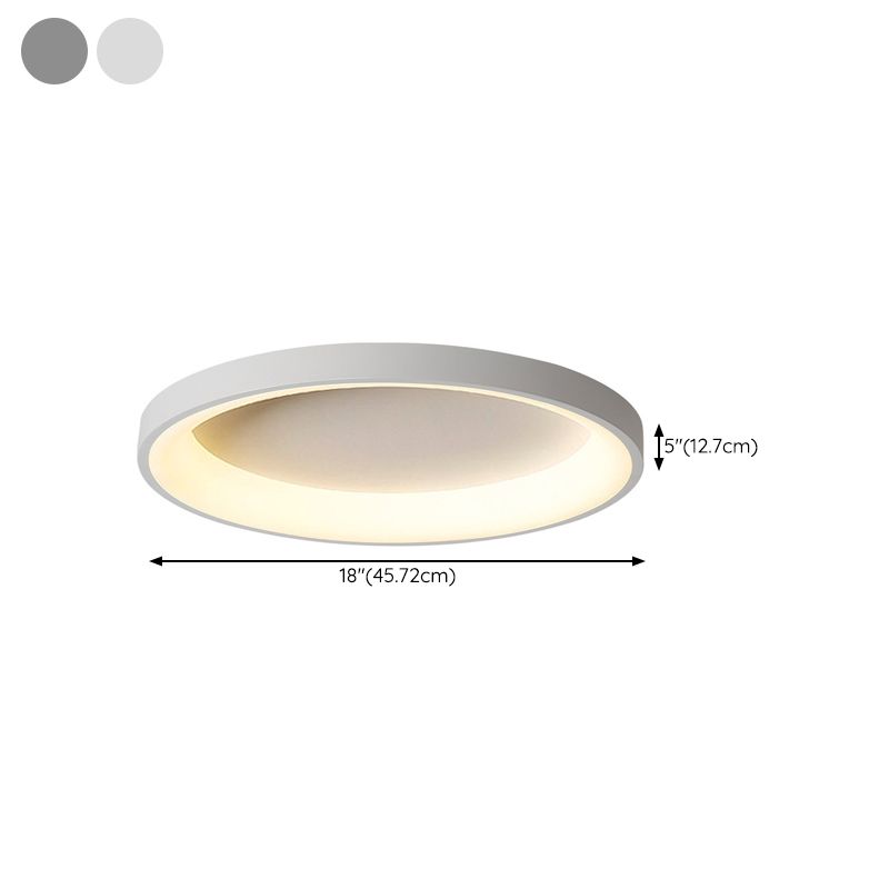 Single White Modernism LED Flush Mount Lighting Unique Ceiling Light for Bedroom