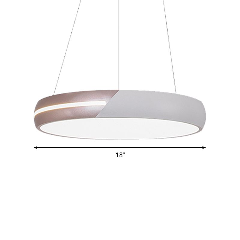 Suspension de bague en or rose Lumière LED moderne LED Métalage suspendu pour salle à manger, 18 "/ 19" /21,5 "/ 30" de large