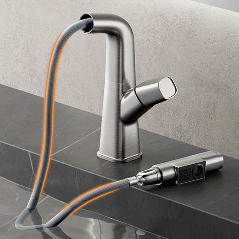 Single Handle Bathroom Faucet Modern Style Widespread Sink Faucet with Brass Material