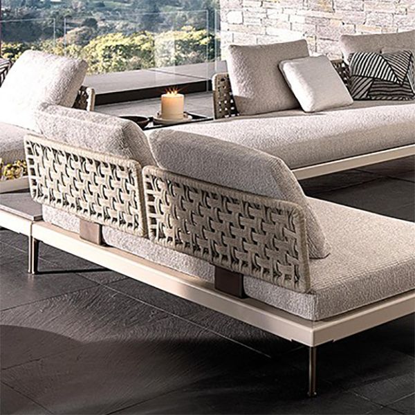 Aluminum Outdoor Patio Sofa Fabric Modern Patio Sofa With Cushions