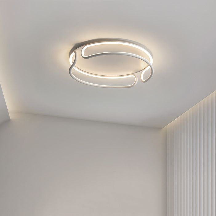 Circle Ceiling Mounted Light Modern Style Metal LED White Ceiling Light Fixture