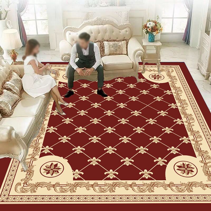 Tappeto area di poliestere di tappeti a base di medaglioni vintage tappeto tappeto resistente alle macchie per soggiorno