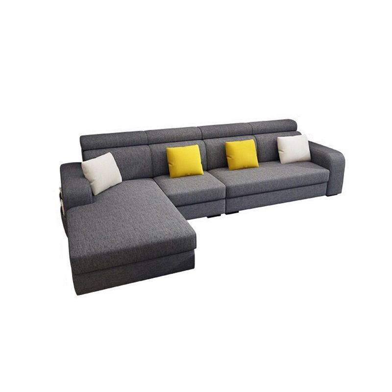 Scandinavian 4-seater L-Shape Sectional with Stoarge for Living Room