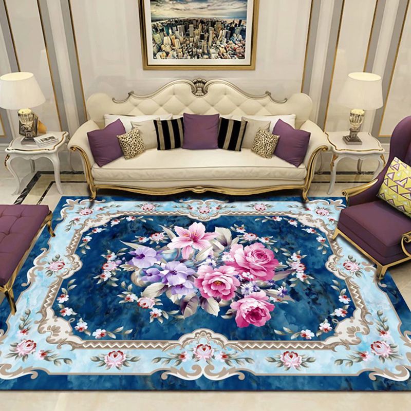 Tappeto da soggiorno vintage per il soggiorno a tappeto a tappeto floreale e facile.