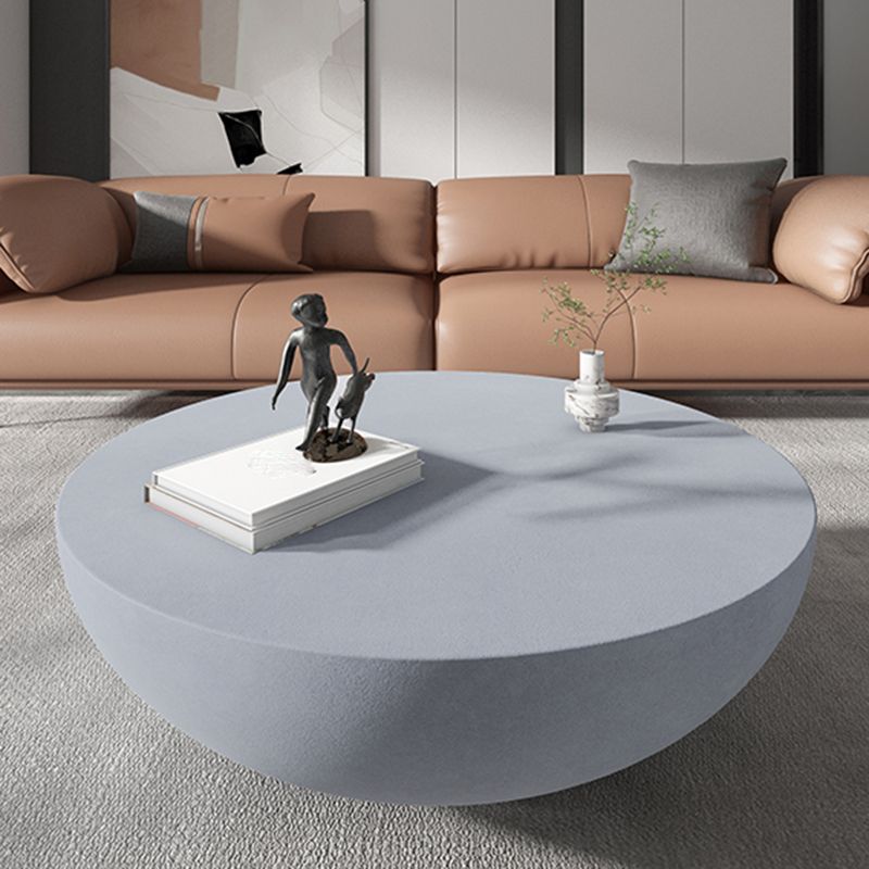 Modern Concrete Black Cocktail Table Round Coffee Table - White