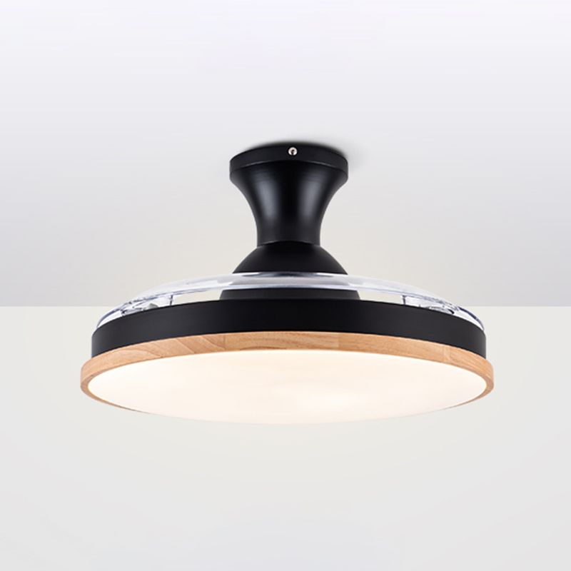 Metal Round Shape Ceiling Fans Light Modern Style 1-Light Ceiling Fan Light