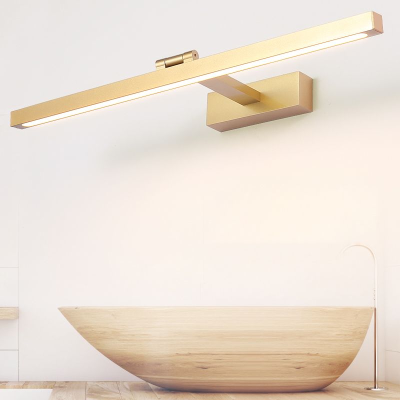 Nordic Streamlined Wall Light Sconce Metal LED Bathroom Wall Light Fixture in Gold